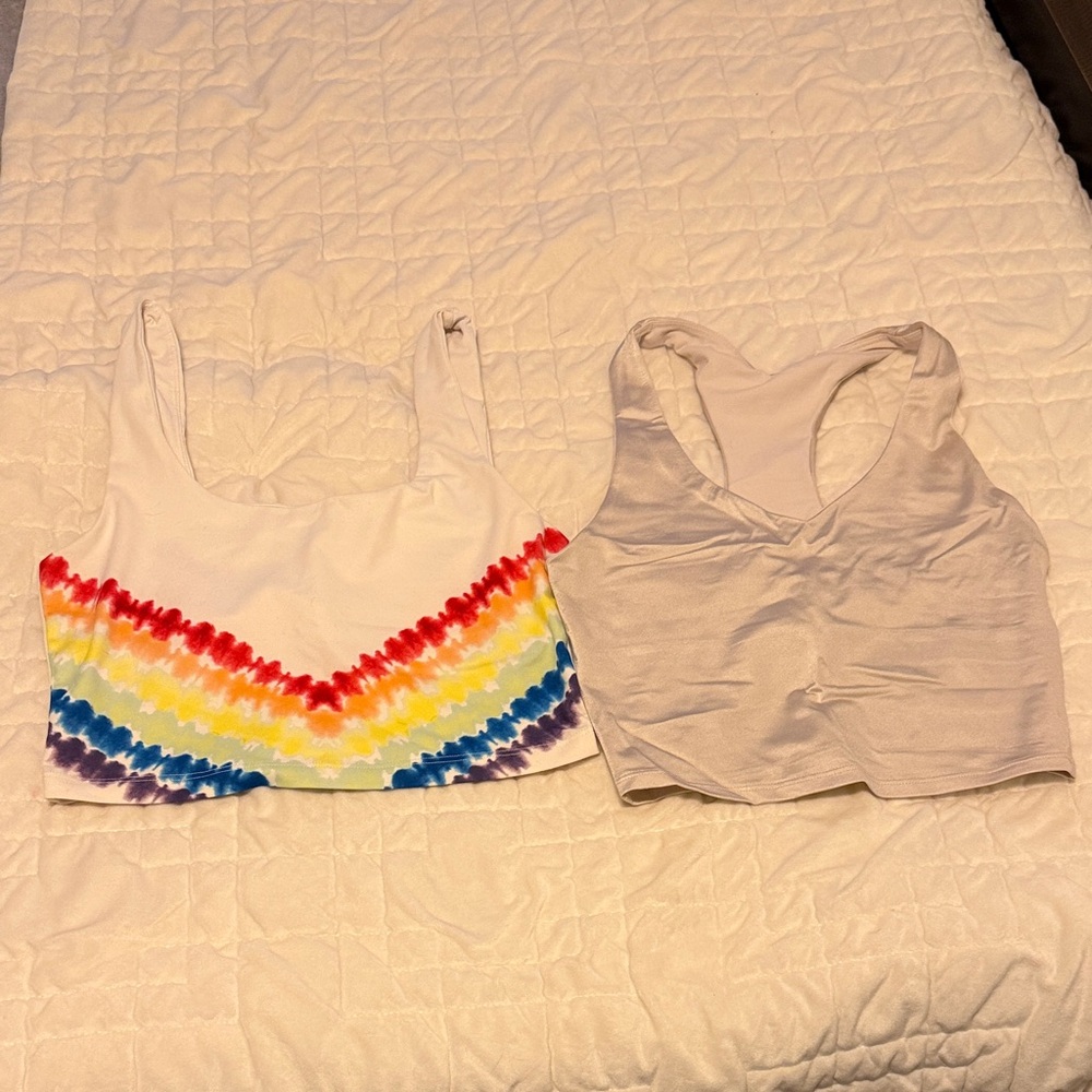 Fabletics Colorful Tie-Dye and Avery Shine Tank Crop Tops